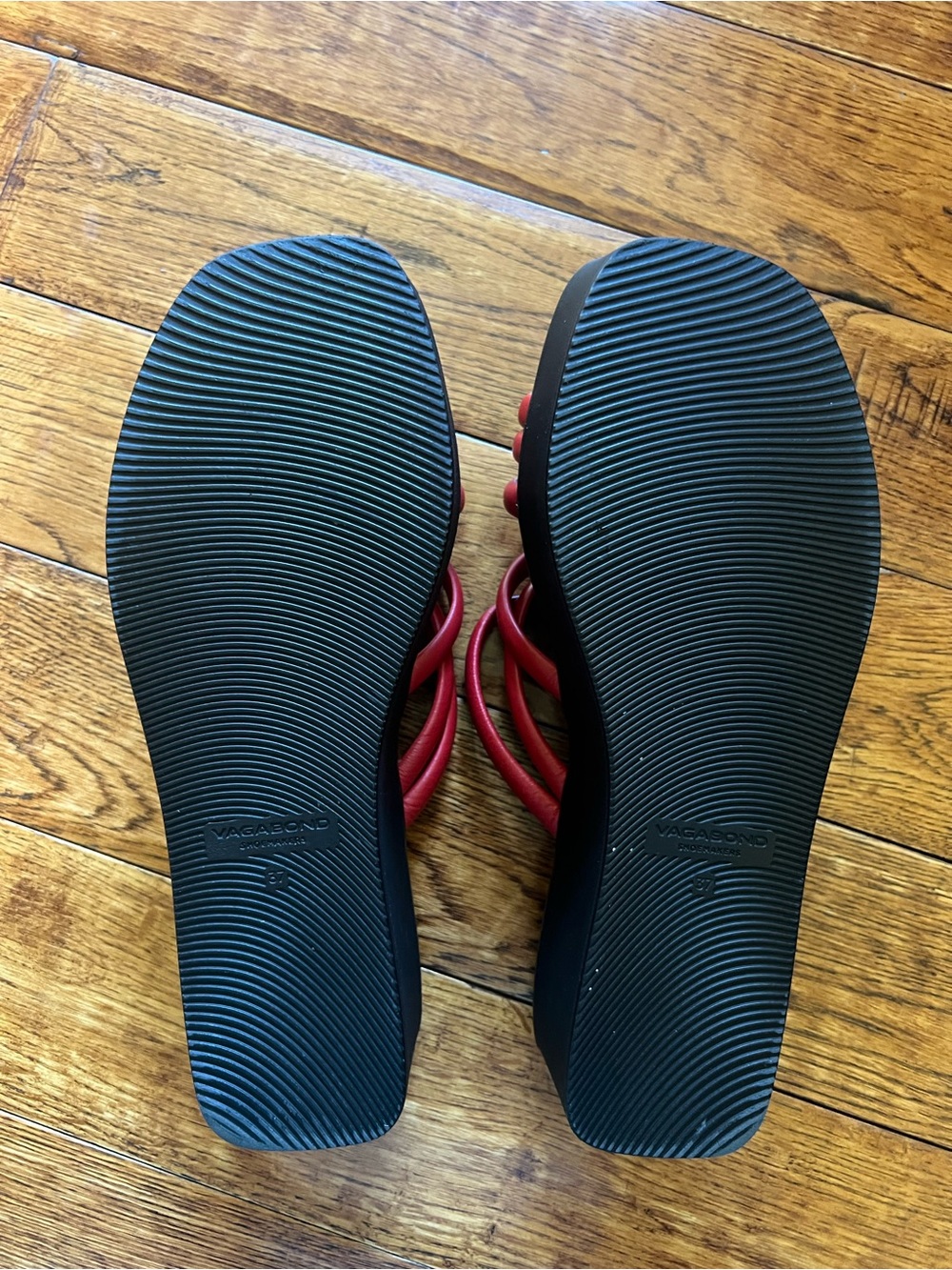 Vagabond Shoes Platform Sandals Leather Straps Red Size 7 - Picture 10 of 10